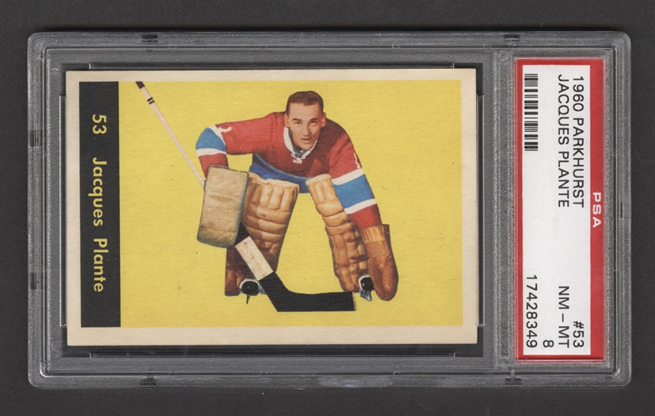 1960-61 Parkhurst Hockey Card #53 HOFer Jacques Plante - Graded PSA 8