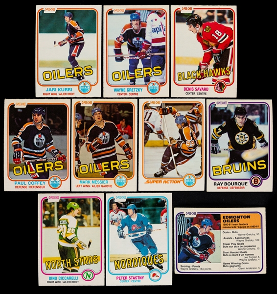 1981-82 and 1984-85 O-Pee-Chee Hockey Complete 396-Card Sets, 1985-86 O-Pee-Chee Hockey Near Complete Set (263/264) Plus Stack of 1980s O-Pee-Chee Cards