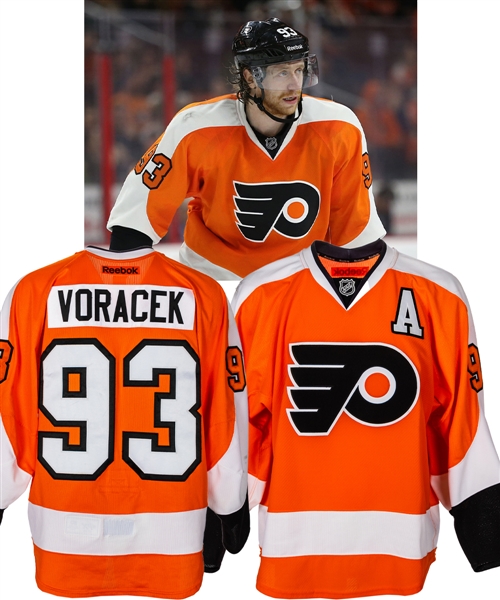 Jakub Voraceks 2014-15 Philadelphia Flyers Game-Worn Alternate Captains Jersey with LOA - Photo-Matched!