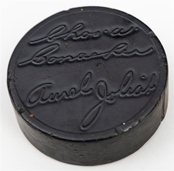 1935-36 Kelloggs Aurel Joliat and Charlie Conacher Promotional Puck