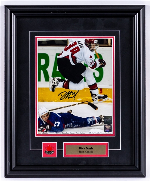 Rick Nash Signed Team Canada and Columbus Blue Jackets Framed Photo Display Collection of 3 with COAs