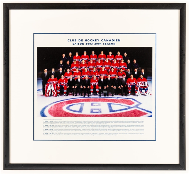 Montreal Canadiens 2003-04 Framed Team Photo from the Montreal Canadiens Archives (21 ½” x 23 ½”) 