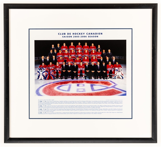 Montreal Canadiens 2005-06 Framed Team Photo from the Montreal Canadiens Archives (21 ½” x 23 ½”) 