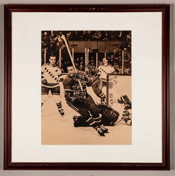 Jean Beliveau Montreal Canadiens Photo Display from the Montreal Canadiens Archives (27 1/2” x 27 ½”)