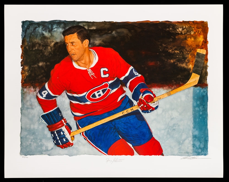 Jean Beliveau Signed Montreal Canadiens Limited-Edition Glen Green Lithograph with LOA (24 ½” x 31”)