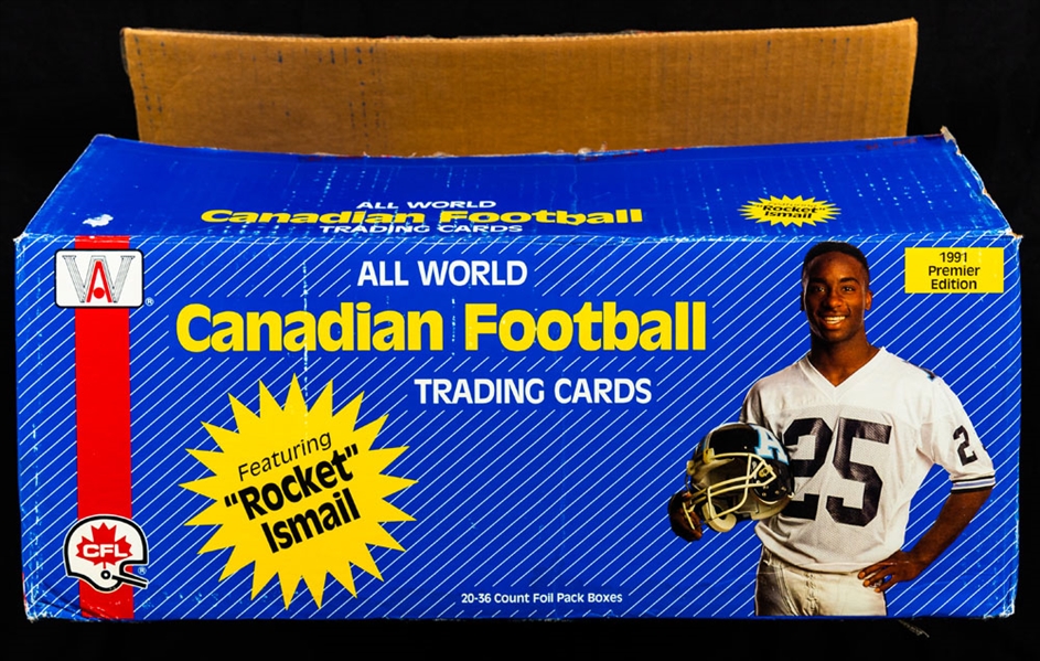 1991 All World Canadian Football Premier Edition Factory Case with 20 Sealed Boxes