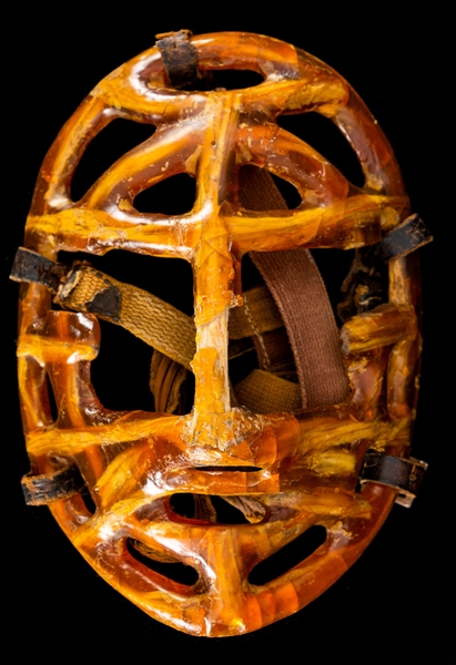 Fibrosport 1960s Fiberglass Hockey Pretzel Goalie Mask - Jacques Plantes Company!