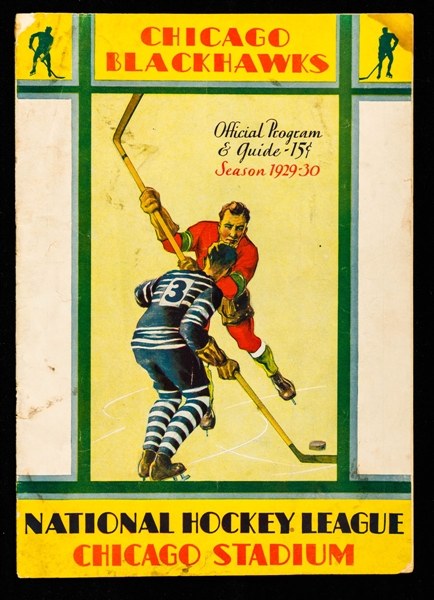 January 5, 1930 Chicago Stadium Program - Chicago Black Hawks vs Detroit Cougars 
