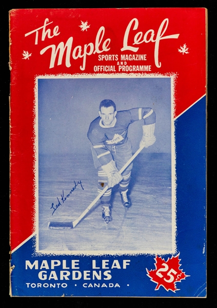 April 13, 1949 Game 3 Stanley Cup Finals Maple Leaf Gardens Program - Toronto Maple Leafs vs Detroit Red Wings 