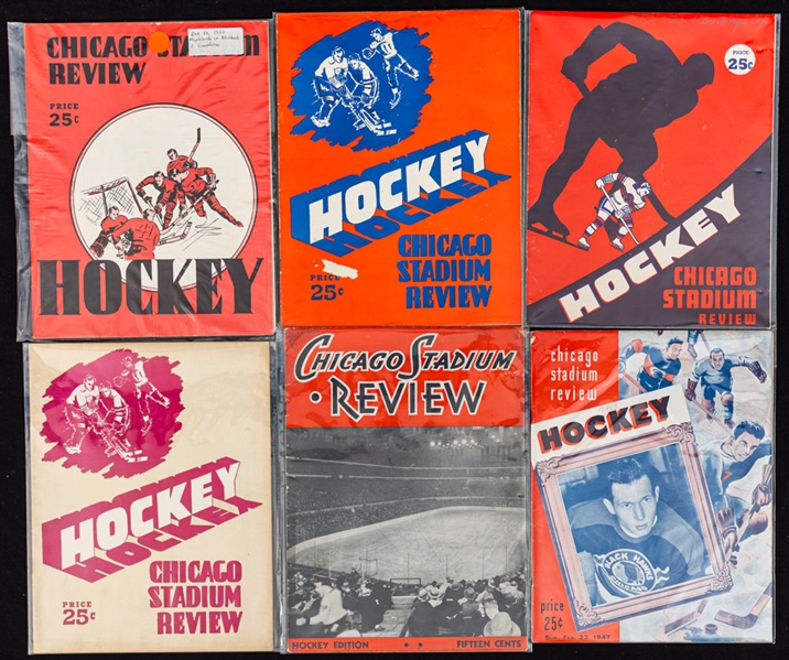 Chicago Stadium 1930s to 1950s Chicago Black Hawks Hockey Programs (12)