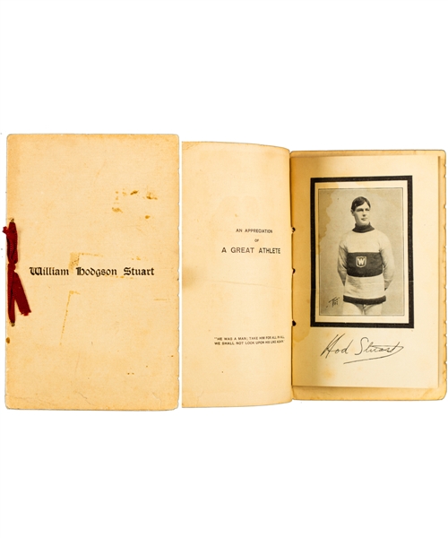 Hall of Famer William "Hod" Stuart January 2nd 1908 Memorial Game Program - One of Only a Few Examples Known! - First Hockey All-Star Game in History! 