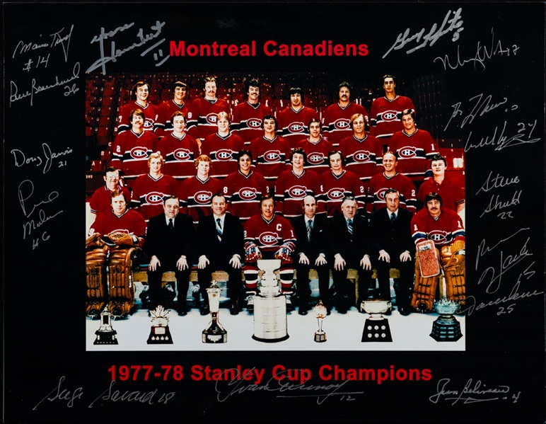 Montreal Canadiens 1977-78 Stanley Cup Champions Team-Signed Photo by 15 with LOA (12” x 15”)