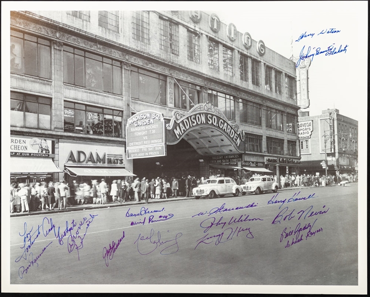 Madison Square Garden Photograph Signed by 17 Former New York Rangers Players with LOA (16" x 20")