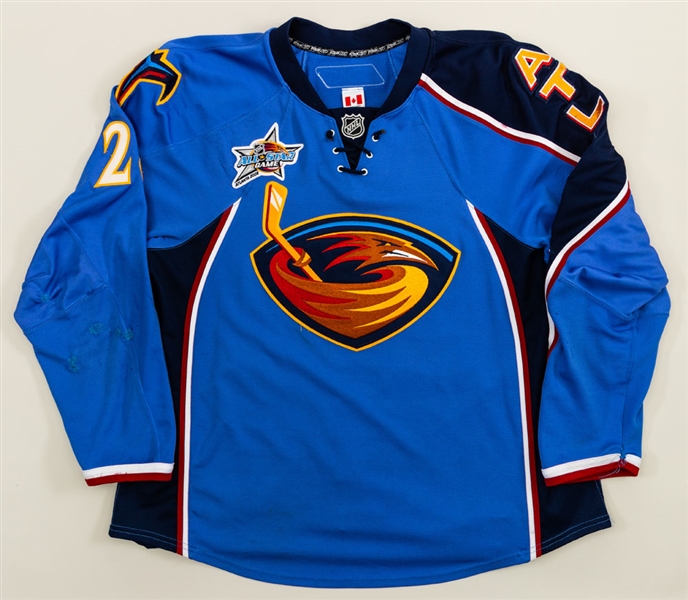 Niclas Havlids 2007-08 Atlanta Thrashers Game-Worn Jersey with LOA - All-Star Game Patch! – Team Repairs! 