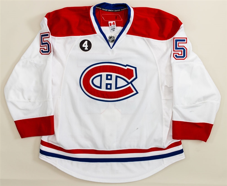 Sergei Gonchars 2014-15 Montreal Canadiens Game-Worn Jersey with Team LOA - Beliveau Memorial Patch! - Photo-Matched!