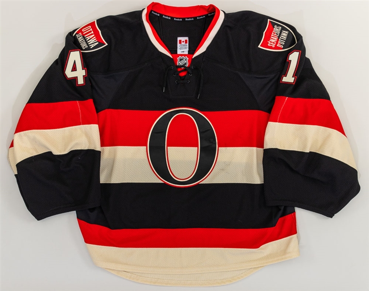 Craig Andersons 2012-13 Ottawa Senators Game-Worn Heritage Jersey with Team COA - Photo-Matched! 