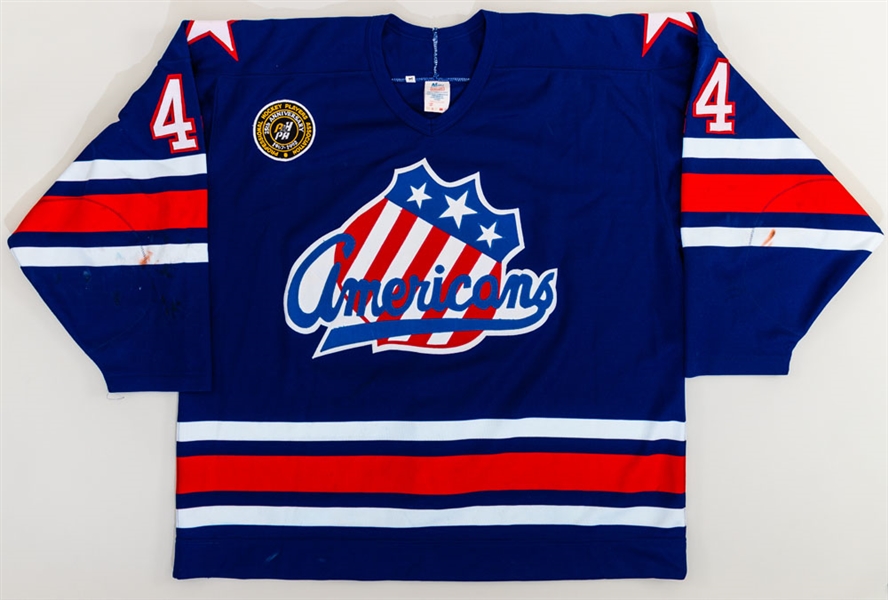 AHL Rochester Americans 1991-92 Game-Worn Jersey Attributed to Rick Vaive - PHPA 25th Anniversary Patch!