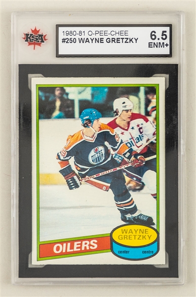 1980-81 O-Pee-Chee Hockey Card #250 HOFer Wayne Gretzky - Graded KSA 6.5