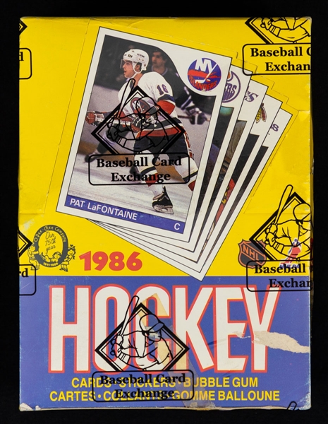 1985-86 O-Pee-Chee Hockey Wax Box (48 Unopened Packs) - BBCE Certified - Mario Lemieux Rookie Card Year!