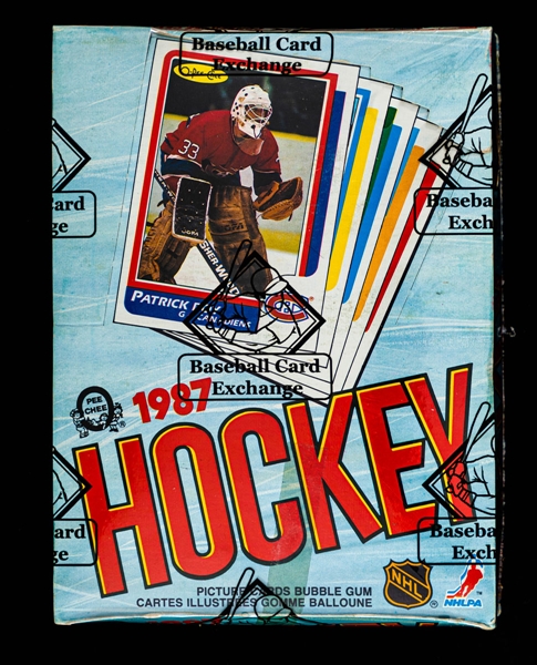 1986-87 O-Pee-Chee Hockey Wax Box (48 Unopened Packs) - BBCE Certified - Patrick Roy Rookie Card Year!