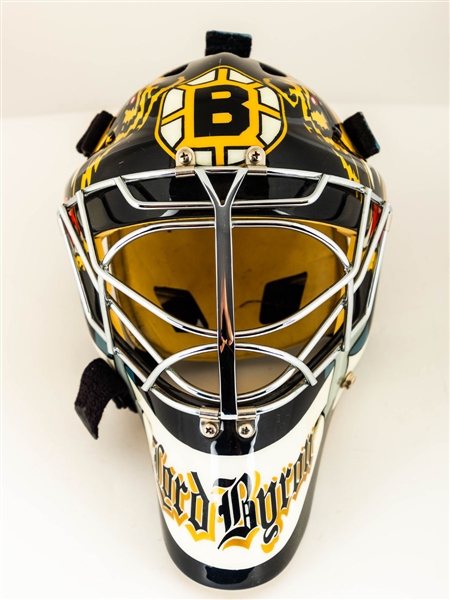 Byron Dafoes 1997-98 Boston Bruins Worn Goalie Mask by Pros Choice/Dom Malerba