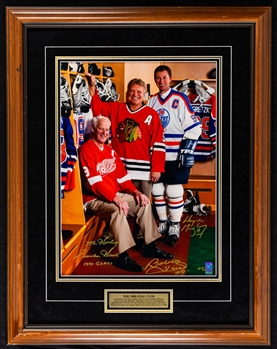 Wayne Gretzky, Gordie Howe and Bobby Hull Triple-Signed "The 1000 Goal Club" Limited-Edition Artist Proof Framed Photo #12/20 with WGA COA (26 ½” x 34”) 