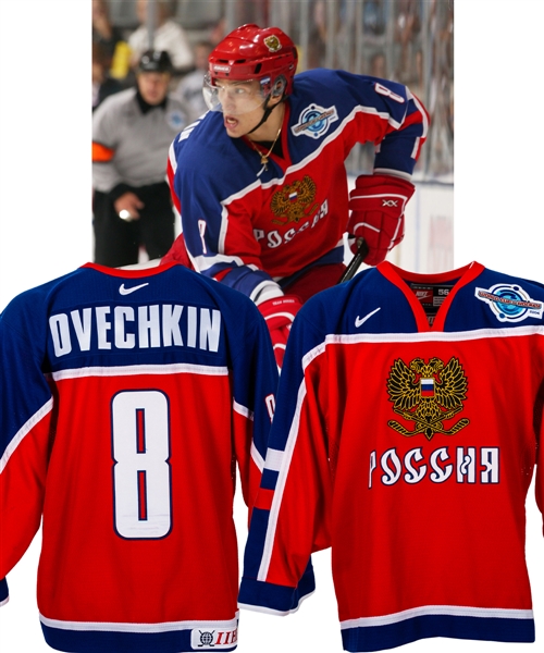 Alexander Ovechkins 2004 World Cup of Hockey Team Russia Game-Worn Jersey with NHL/NHLPA COA