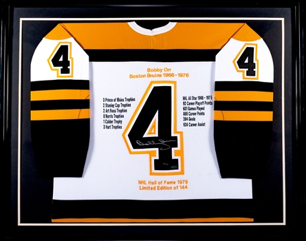 Bobby Orr Signed Boston Bruins Career Stats/Awards Framed Limited-Edition Jersey #9/144 (34" x 42")