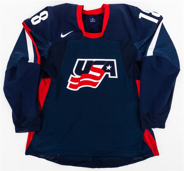 Justin Abdelkaders 2007 IIHF World Junior Championships Team USA Game-Worn Jersey