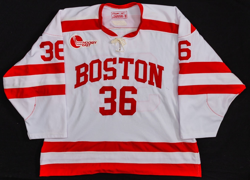 John Currys 2003-04 to 2006-07 Boston University Game-Worn Jersey 