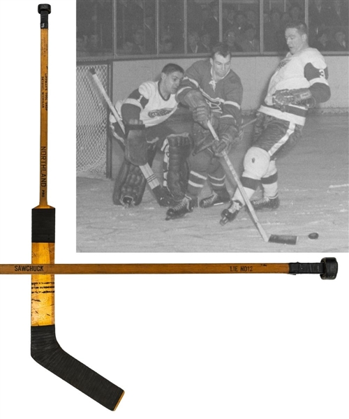 Terry Sawchuks Late-1950s Detroit Red Wings Northland Pro Game-Used Stick