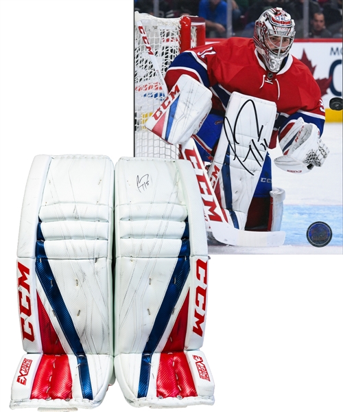 Carey Prices 2016-17 Montreal Canadiens Signed CCM Extreme Flex III Game-Worn Pads with Team COA – Photo-Matched!