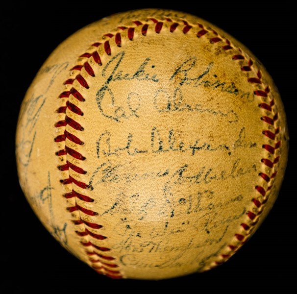 Brooklyn Dodgers 1952 Team-Signed Baseball by 27 Including Robinson, Campanella, Snider, Reese, Williams, Herman, Hodges and Others with JSA LOA 