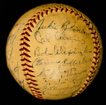 Brooklyn Dodgers 1952 Team-Signed Baseball by 27 Including Robinson, Campanella, Snider, Reese, Williams, Herman, Hodges and Others with JSA LOA 