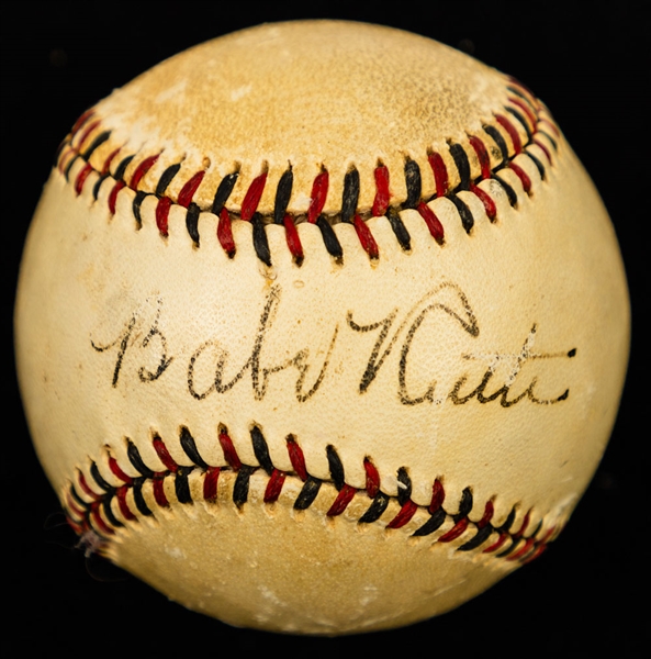 Babe Ruth Single-Signed Harwood Minor League Baseball with JSA LOA