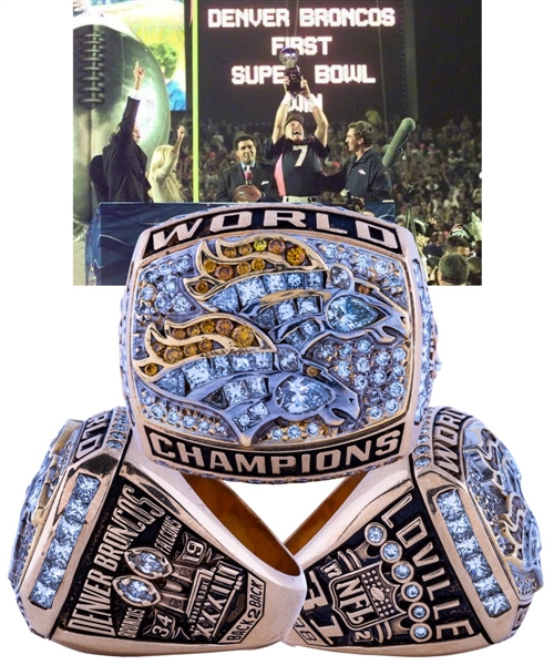 Derek Lovilles 1998 Denver Broncos Super Bowl XXXIII 14K Gold and Diamond Ring