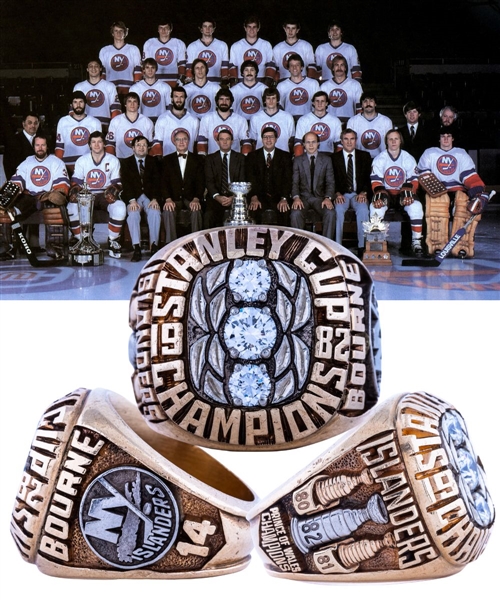 Bob Bournes 1981-82 New York Islanders Stanley Cup Championship 10K Gold and Diamond Ring from His Personal Collection with LOA