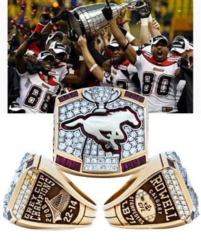 LeMarcus Rowells 2008 Calgary Stampeders Grey Cup Championship 10K Gold and Diamond Ring