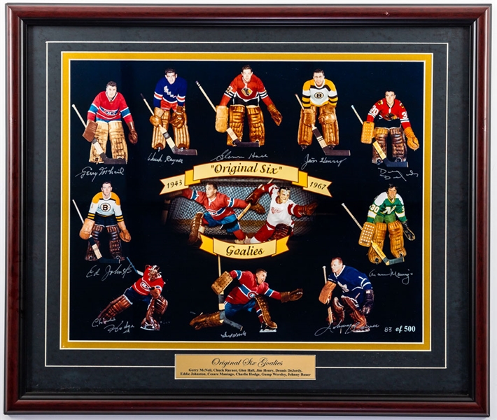 "Original Six" Goalies Multi-Signed Limited-Edition Photo #381/500 with COA (16" x 20") 