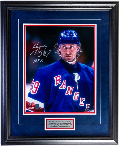 Wayne Gretzky New York Rangers Signed "1072 Goals" Limited-Edition #18/99 Framed Photo from WGA (26 1/2" x 32 1/2")