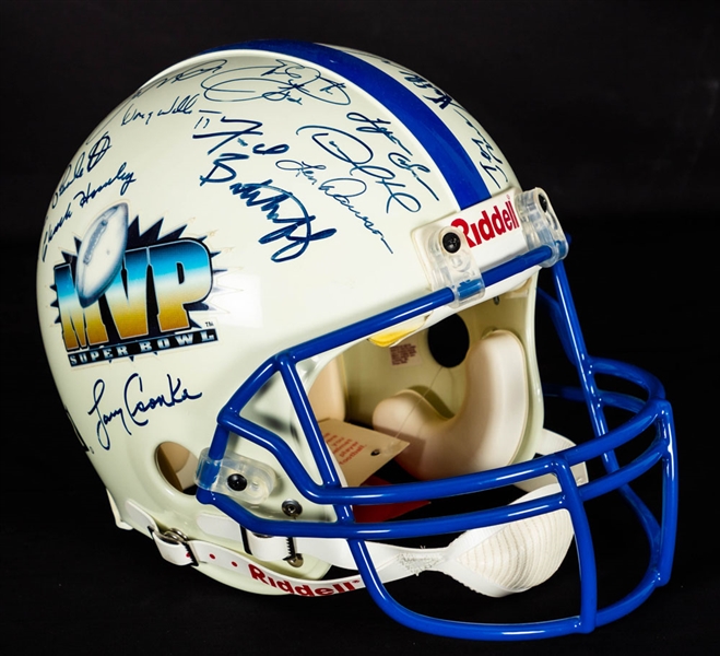 Super Bowl MVP Limited-Edition #226/238 Full-Size Riddell Helmet Signed by 22 – Steiner Authenticated 