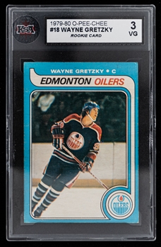 1979-80 O-Pee-Chee Hockey Card #18 HOFer Wayne Gretzky Rookie - Graded KSA 3