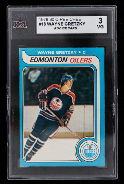 1979-80 O-Pee-Chee Hockey Card #18 HOFer Wayne Gretzky Rookie - Graded KSA 3