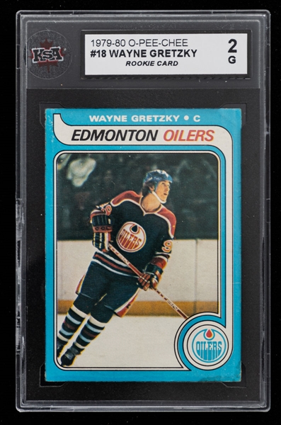 1979-80 O-Pee-Chee Hockey Card #18 HOFer Wayne Gretzky Rookie - Graded KSA 2