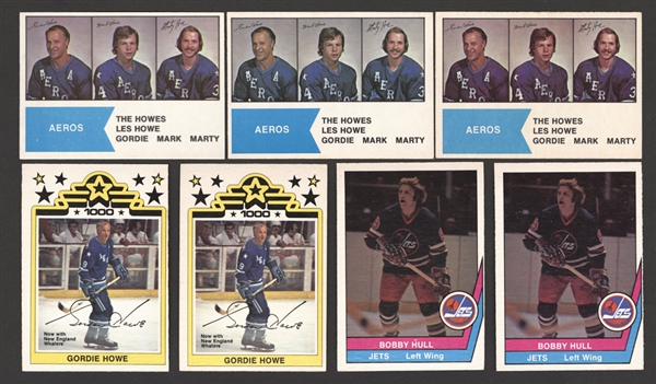 1974-75 and 1977-78 O-Pee-Chee WHA Hockey Complete 66-Card Sets (6) Plus Wrappers (9)