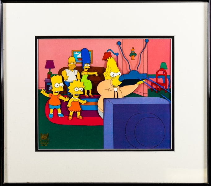 "The Simpsons" Original Hand Painted Animation Art Cel with COA (16" x 18")