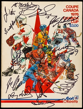 Team Canada Multi-Signed 1976 Canada Cup Program Including Tournament MVP Bobby Orr