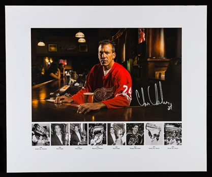 Chris Chelios Detroit Red Wings Career Highlights Signed Print with LOA – Proceeds to Benefit the Ted Lindsay Foundation (20” x 24”) 