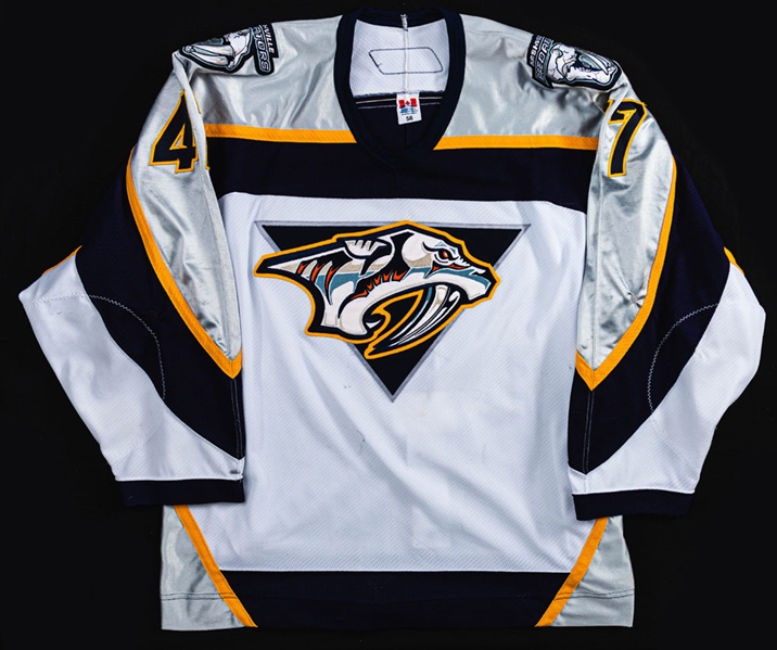 Alexander Radulovs 2006-07 Nashville Predators Game-Worn Rookie Season Jersey with Team LOA - Team Repairs!