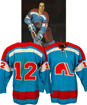 Michel Parizeaus 1972-73 WHA Quebec Nordiques Inaugural Season Game-Worn Jersey with His Signed LOA - Team Repairs! (The Barry Meisel Collection)